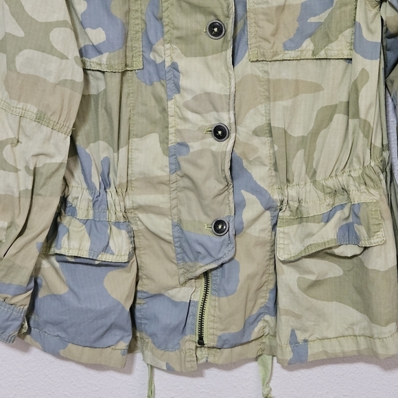 Free People camo utility cargo grunge core style jacket size xsmall oversized - Picture 3 of 14